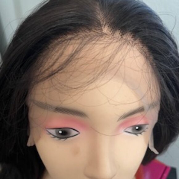 New lace front free part wig Melvina color Dark Brown with a lighter brown - Picture 3 of 10